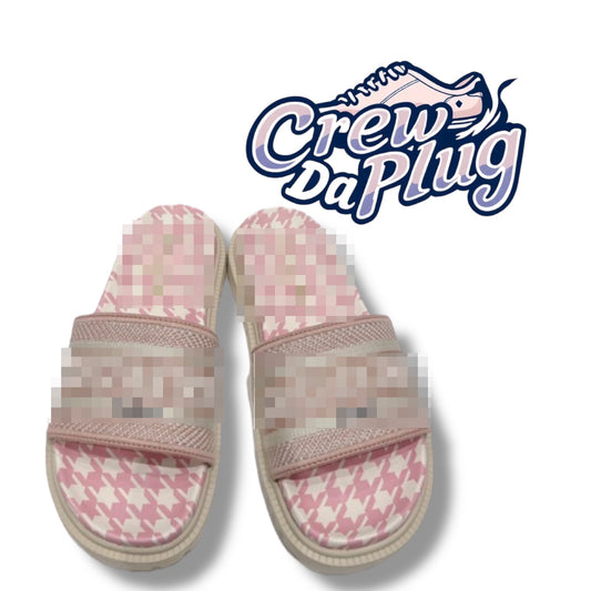 Dore’ Leather Pink and White Pattern Summer Sandals